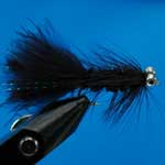 Tadpole Black Bc Lure L/S Trout Fishing Fly #10 (L348)