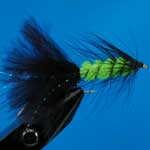 Tadpole Black And Lime Lure L/S Trout Fishing Fly #10 (L160)