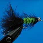Tadpole Black & Lime Bc Lure L/S Trout Fishing Fly #10 (L349)
