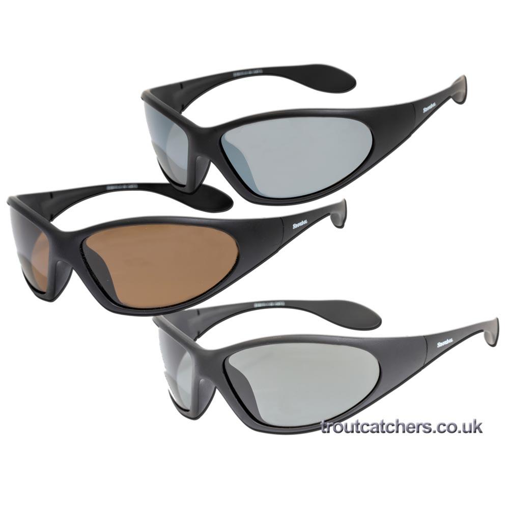 Snowbee Sports Polarised Sunglasses 18084-1 Hi-Gloss Black with Smoke Lens 