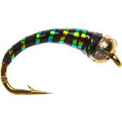 Turrall Gold Bead Epoxy Black & Pearl Rib Buzzer Trout Fly