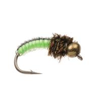 Turrall Juicy Grubs Black / Lime Bead Head Trout Fly