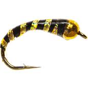 Turrall Gold Bead Epoxy Black & Gold Rib Buzzer Trout Fly