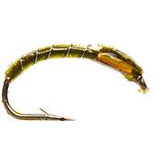 Turrall Red & Yellow Cheeks Holo Rib Epoxy Buzzer Barbless Trout Fly