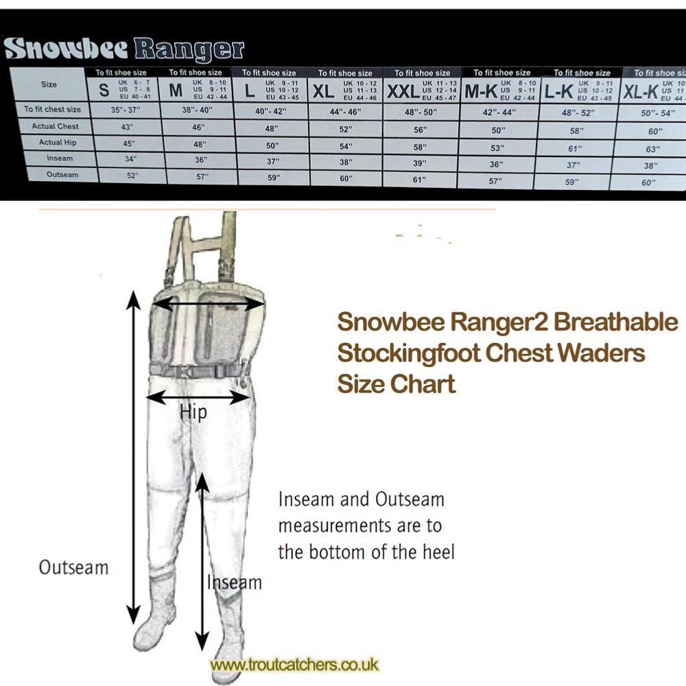 Snowbee Ranger Breathable Stockingfoot Chest Wader FB Fishing Waders troutcatchers