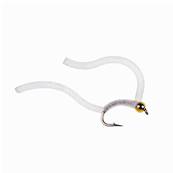 Turrall Glow White Clear Squirmy Worm Trout Fly