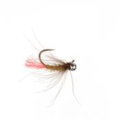 Turrall Off Bead Silver CDC Green Tungsten Nymph Barbless Trout Fly