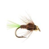 Turrall Pheasant Tail Flu Green Beadhead Trout Fly