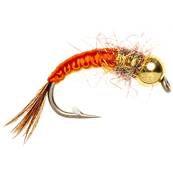 Turrall Woven Czech Nymph Orange Beadhead Trout Fly