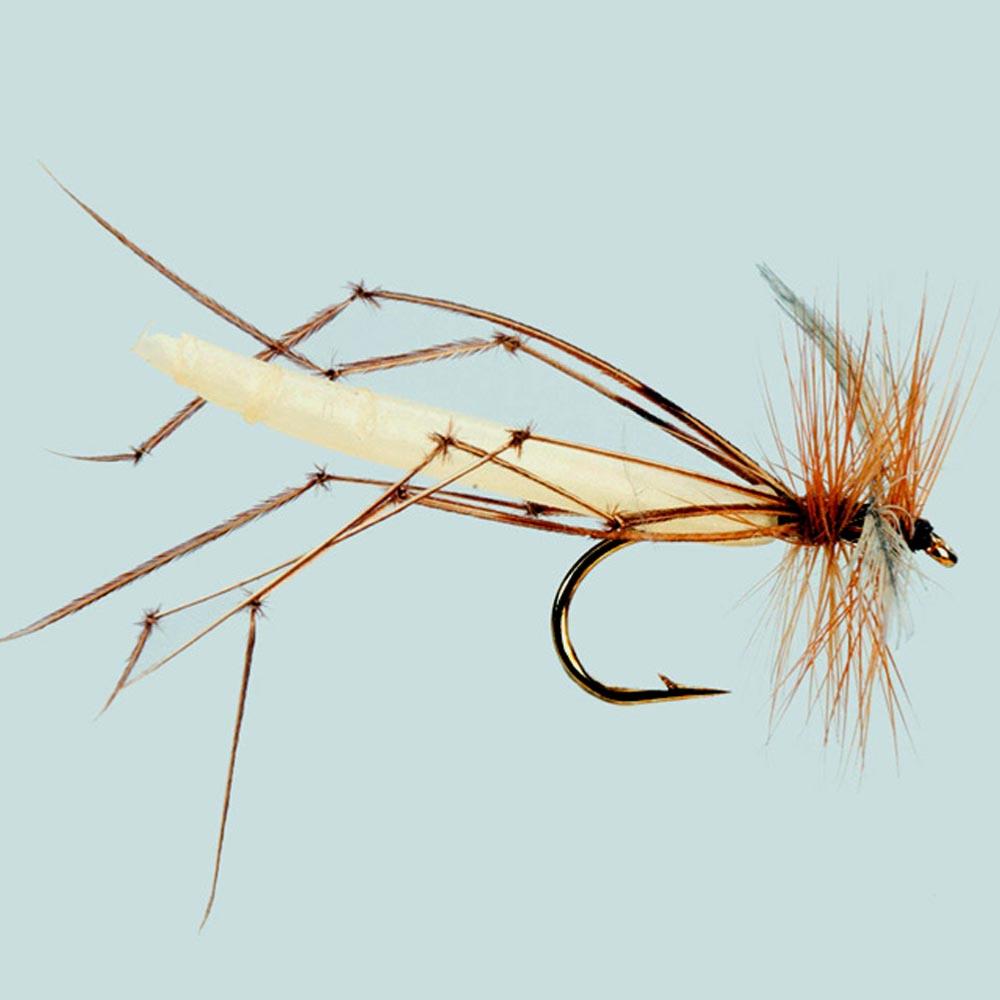 Fishing Size 10 Detached Body Daddy Long Legs Flies 6 Pack Gold Head Red Body 