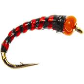 Turrall Hot Head Orange Black & Pred Holo Rib Buzzer Trout Fly