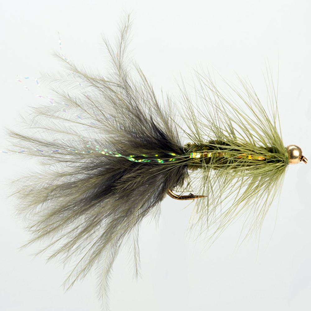 thumbnail image 2 of Goldhead Olive Damsel Nymph Trout Flies – 12 Pack, Mixed Sizes 10/12/14, Troutflies UK 2 of 5