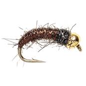 Turrall Brite Lite Larva Caddis Brown Beadhead Trout Fly