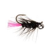 Turrall Off Bead Silver Black & Pink Tungsten Nymph Barbless Trout Fly